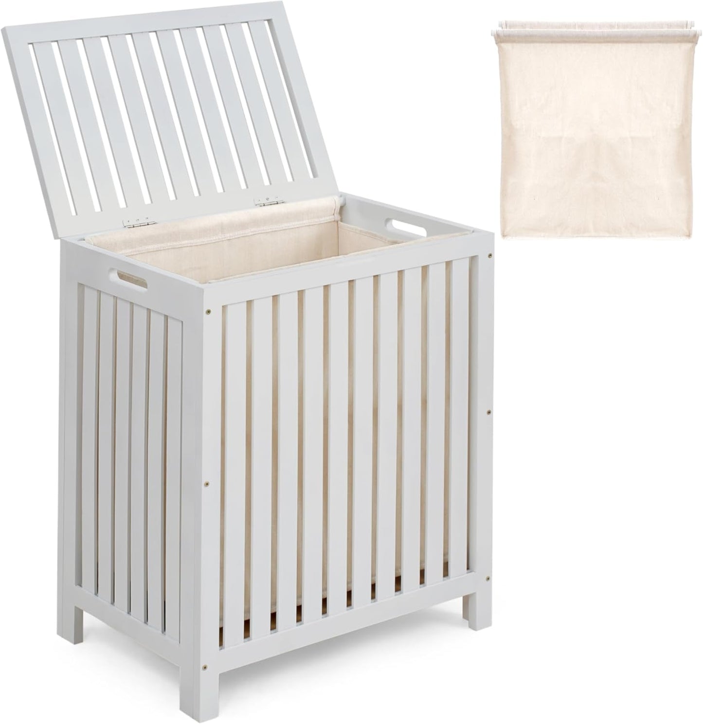 2LB Depot Laundry Hamper - 25x20x13-Inch Waterproof Bamboo Laundry Basket with Lid - Clothes Hamper for Clothes, Versatile Storage for Blankets, Toys, Towels - Suitable for Home Organization -110L