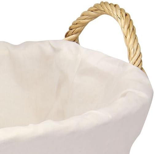 Household Essentials Wicker Laundry Basket with Handles, Handwoven Willow, Removable and Washable Liner, Great for Carrying Laundry or Storing Linens