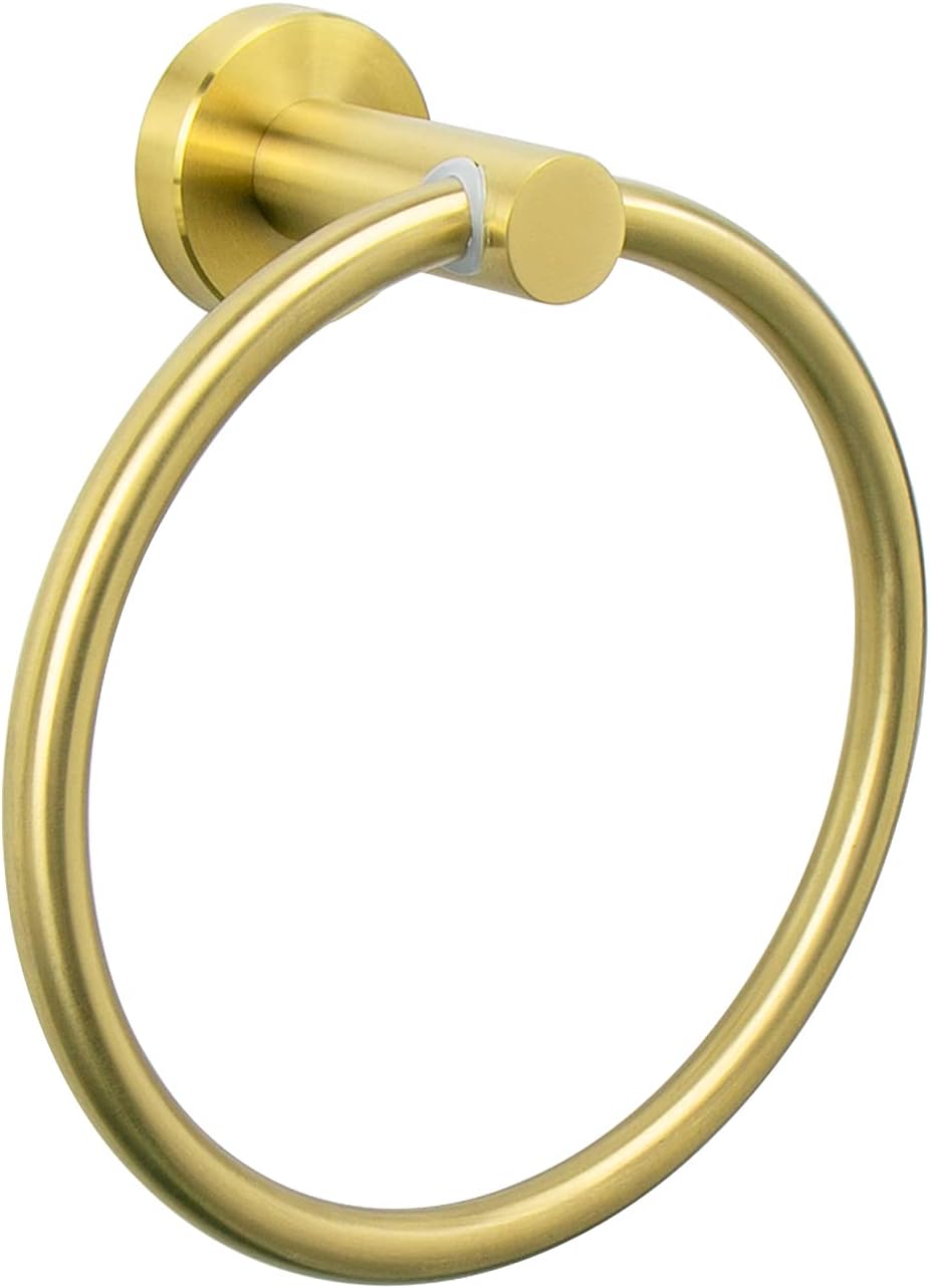 NearMoon Bath Towel Ring, Bathroom Hardware Accessories-Thicken Stainless Steel Hand Towel Holder for Bathroom, Modern Round Towel Hanger Wall Mounted (Chrome, 4 Pack)