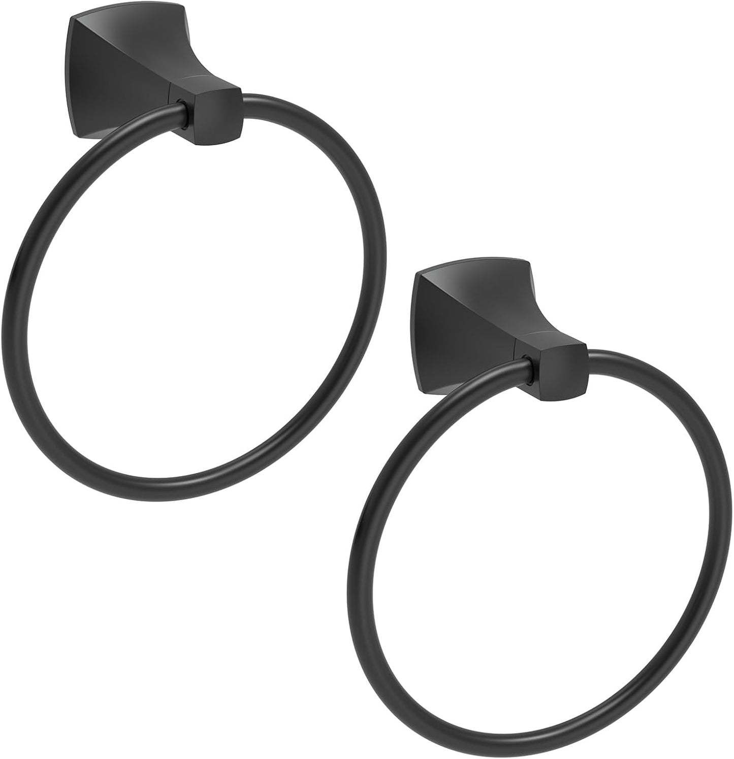 Hand Towel Holder for Bathroom Brushed Nickel Towel Ring Stainless Steel and Zinc Alloy Towel Hanger Wall Mount for Bath, Kitchen, 2 Pack