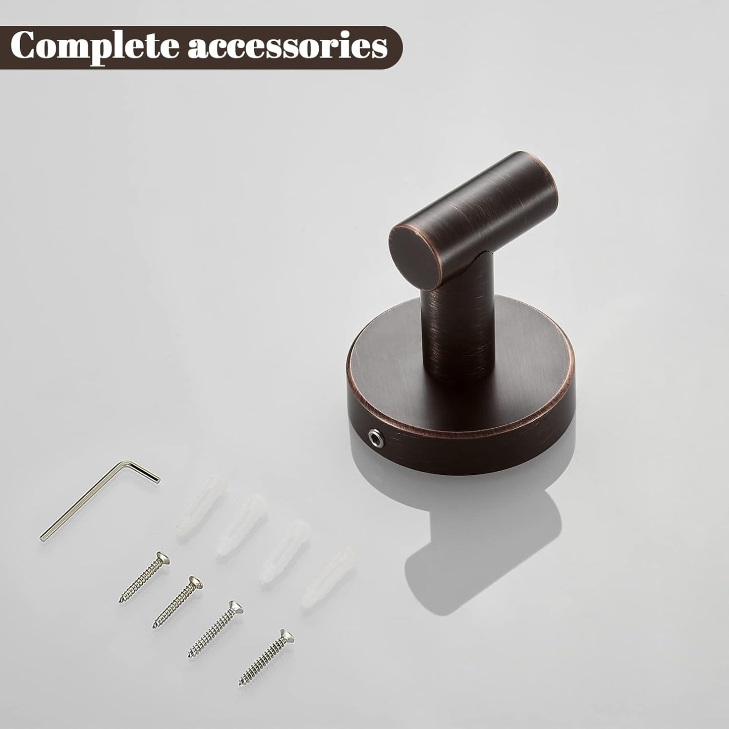 BigBig Home Bronze Towel Hooks, Bathroom Robe Hook Oil Rubbed, Bath Farmhouse Coat Clothes Hook Wall Mounted Rustic 4 Pack for Kitchen