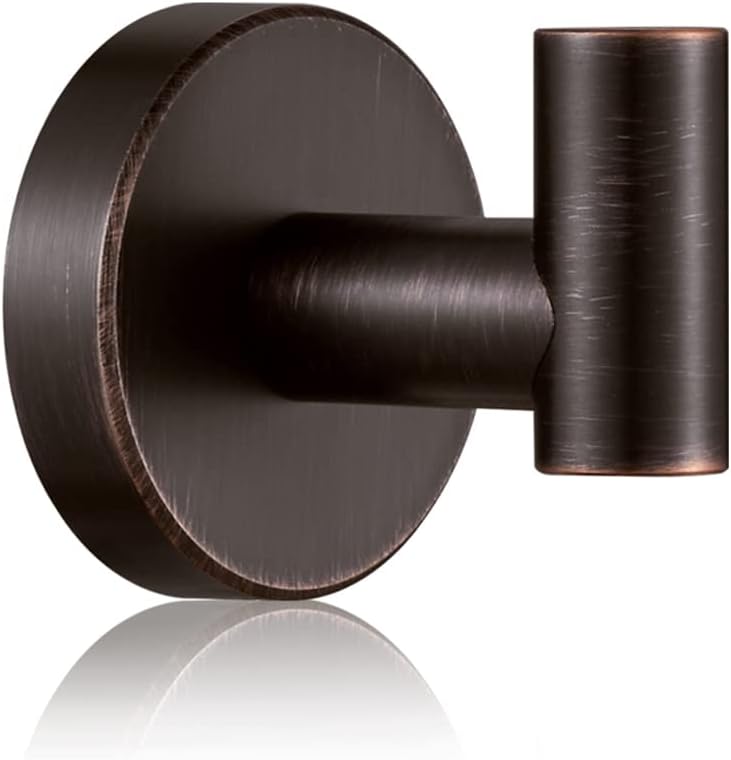 BigBig Home Bronze Towel Hooks, Bathroom Robe Hook Oil Rubbed, Bath Farmhouse Coat Clothes Hook Wall Mounted Rustic 4 Pack for Kitchen