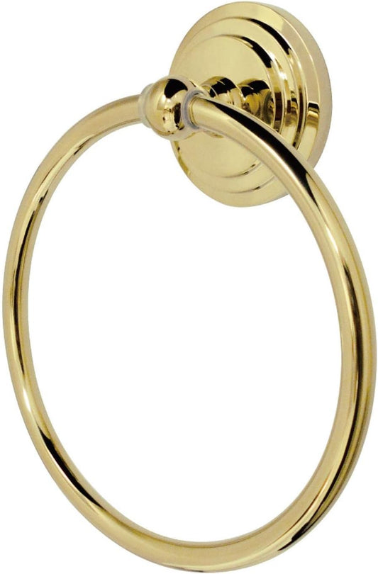 Kingston Brass BA2714PB Milano Towel-Ring, 6-Inch, Polished Brass
