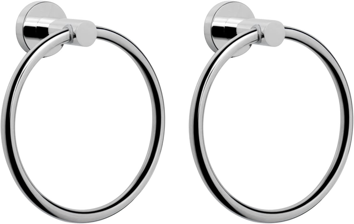 NearMoon Bath Towel Ring, Bathroom Hardware Accessories-Thicken Stainless Steel Hand Towel Holder for Bathroom, Modern Round Towel Hanger Wall Mounted (Chrome, 4 Pack)