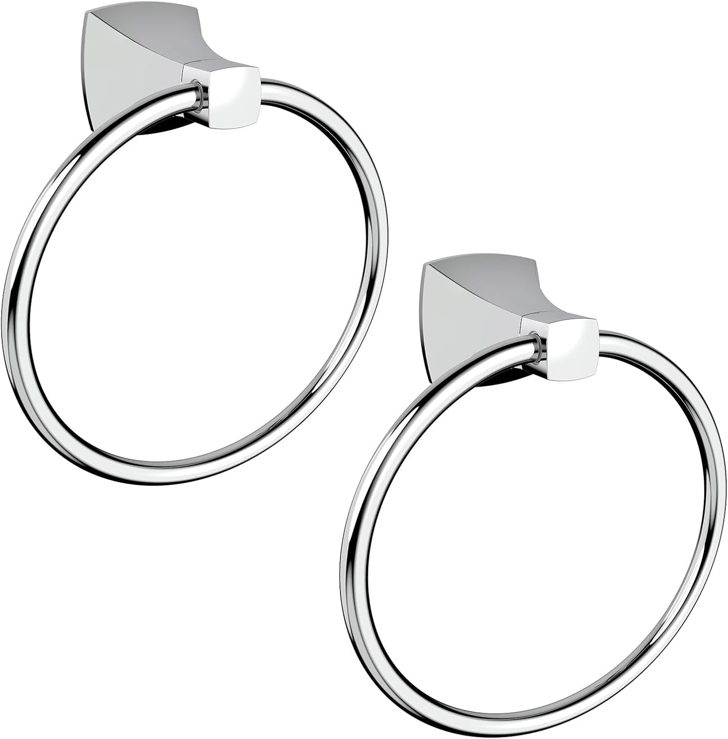 Hand Towel Holder for Bathroom Brushed Nickel Towel Ring Stainless Steel and Zinc Alloy Towel Hanger Wall Mount for Bath, Kitchen, 2 Pack