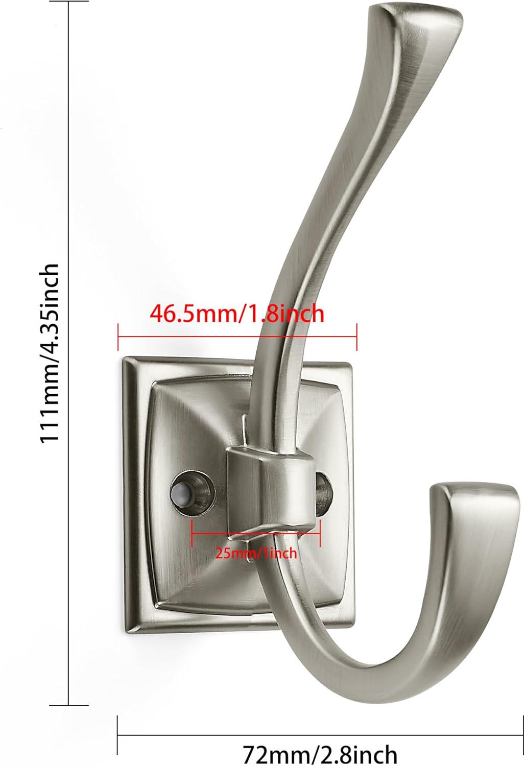 khtumeware Wall Hooks,10 Pack Coat Hooks Hardware Towel Hooks for Hanging Coats Matte Brushed Nickel Robe Hooks Wall Mounted with Screws for Key, Towel, Bags, Cup.