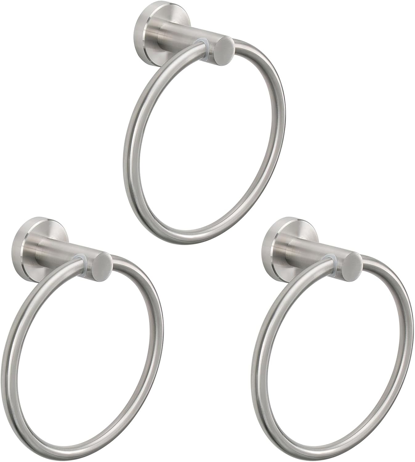 NearMoon Bath Towel Ring, Bathroom Hardware Accessories-Thicken Stainless Steel Hand Towel Holder for Bathroom, Modern Round Towel Hanger Wall Mounted (Chrome, 4 Pack)