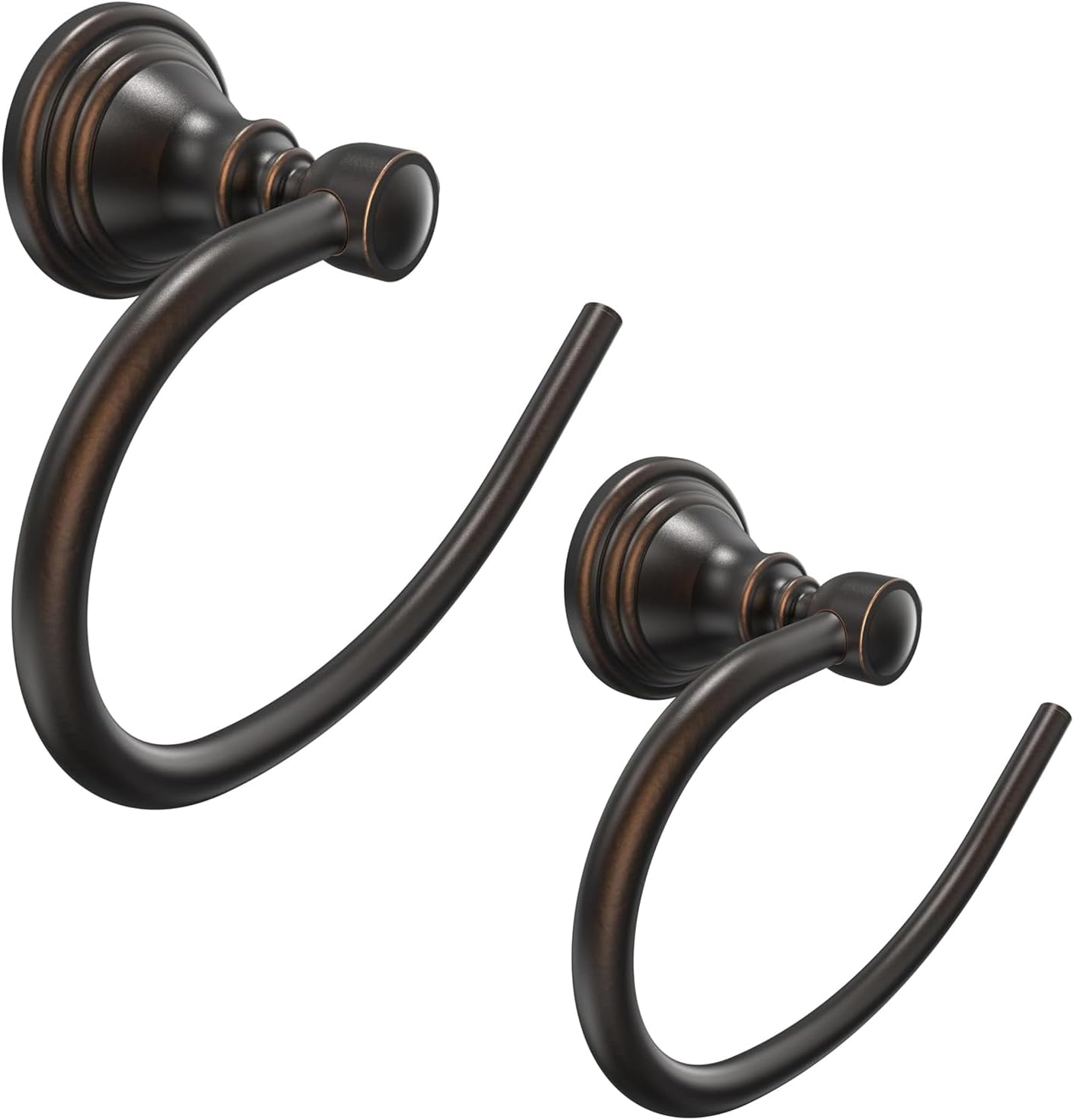 Towel Ring 2 Pack, Stainless Steel Hand Towel Holder for Bathroom Wall Mount, Heavy Duty Towel Hanger for Kitchen, Bath, RV (Oil Rubbed Bronze