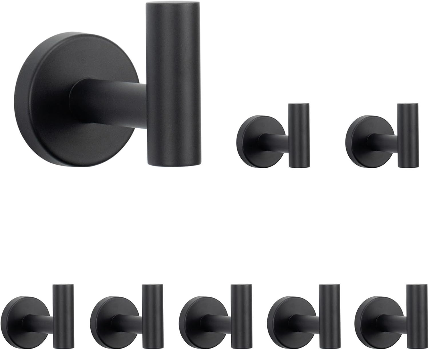 NearMoon Bath Towel Hooks- SUS 304 Stainless Steel Robe Hook Holder, Heavy Duty Coat Hook for Bathroom Livingroom Hotel Kitchen Garage, Wall Mounted (Brushed Nickel, 16 Pack)