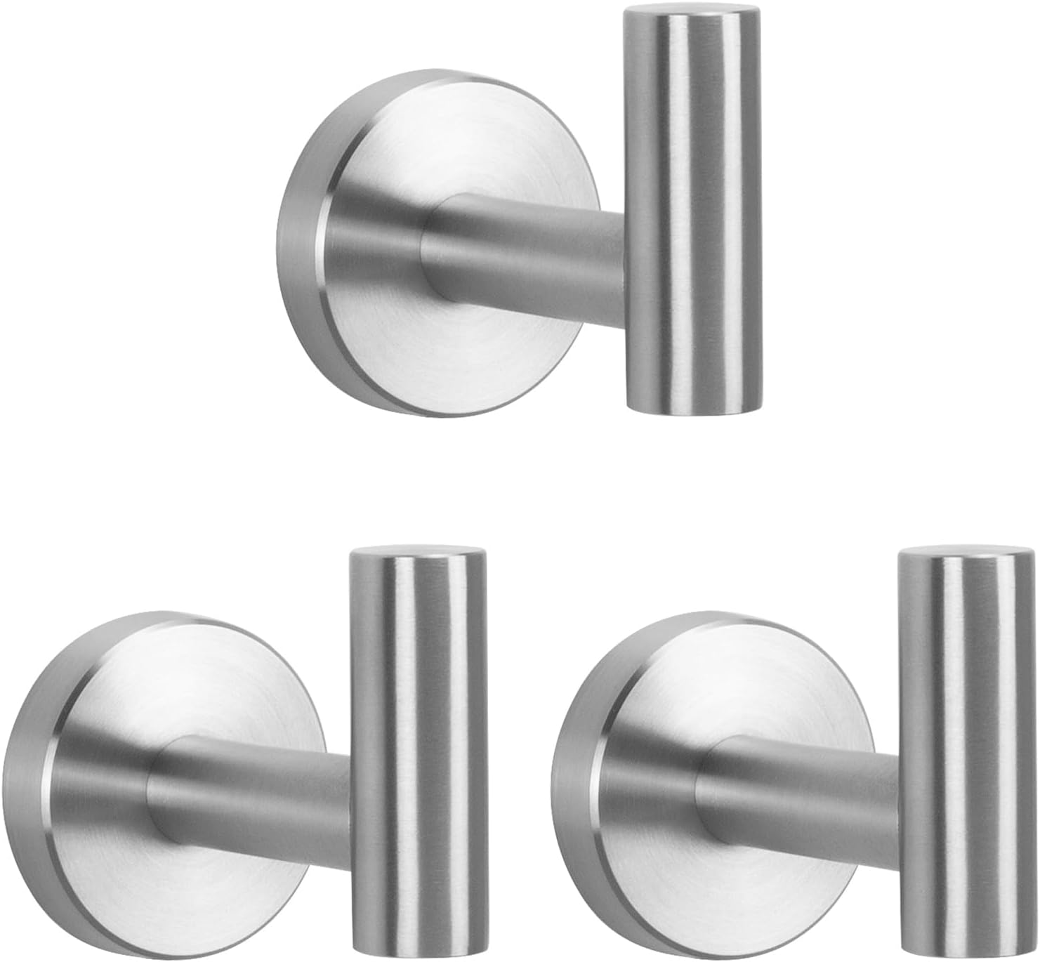 NearMoon Bath Towel Hooks- SUS 304 Stainless Steel Robe Hook Holder, Heavy Duty Coat Hook for Bathroom Livingroom Hotel Kitchen Garage, Wall Mounted (Brushed Nickel, 16 Pack)