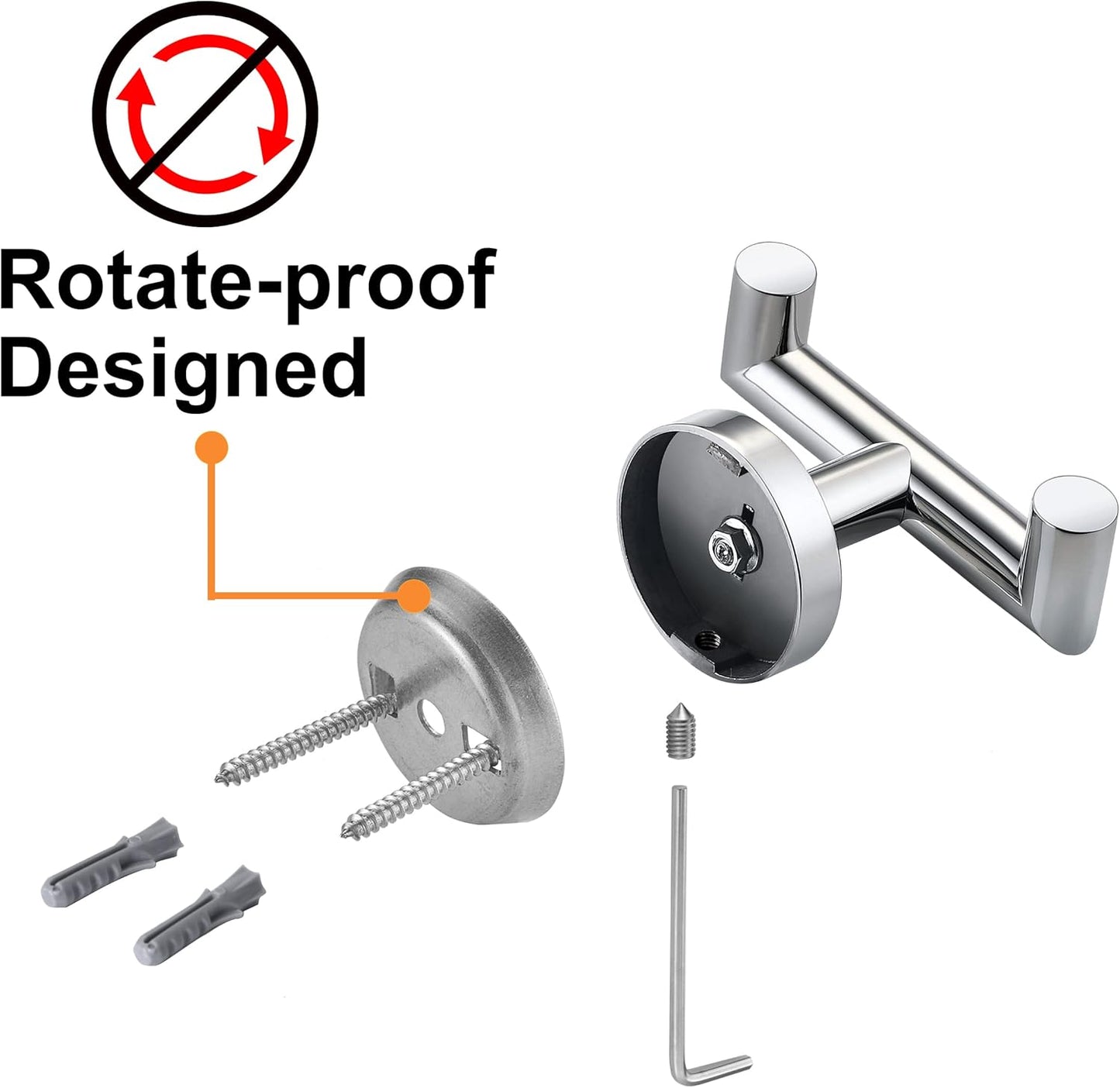 Towel Hooks For Bathrooms, Polished Chrome Towel Hook For Kitchen Bathroom, SUS304 Stainless Steel Coat Hook, Heavy Duty Double Holder Robe Hooks For Hanging Towels,Coats,Clothes,Wall Mount, 4 Pack