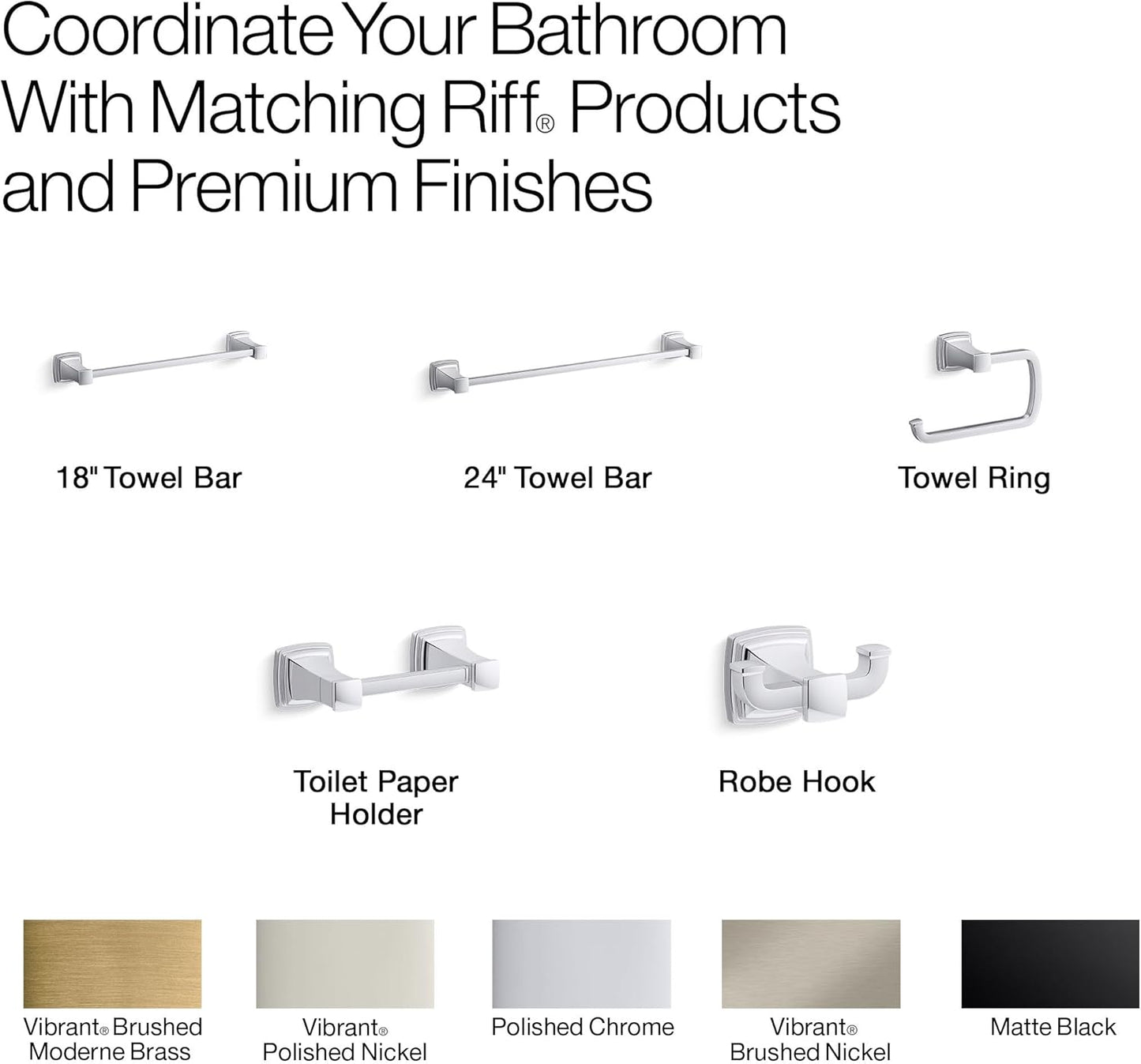 Kohler 27411-2MB Riff® Double Robe Hook, Vibrant Brushed Moderne Brass