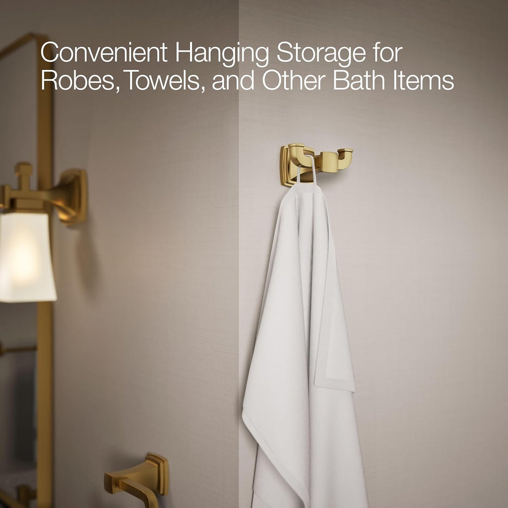 Kohler 27411-2MB Riff® Double Robe Hook, Vibrant Brushed Moderne Brass