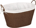 Household Essentials Wicker Laundry Basket with Handles, Handwoven Willow, Removable and Washable Liner, Great for Carrying Laundry or Storing Linens
