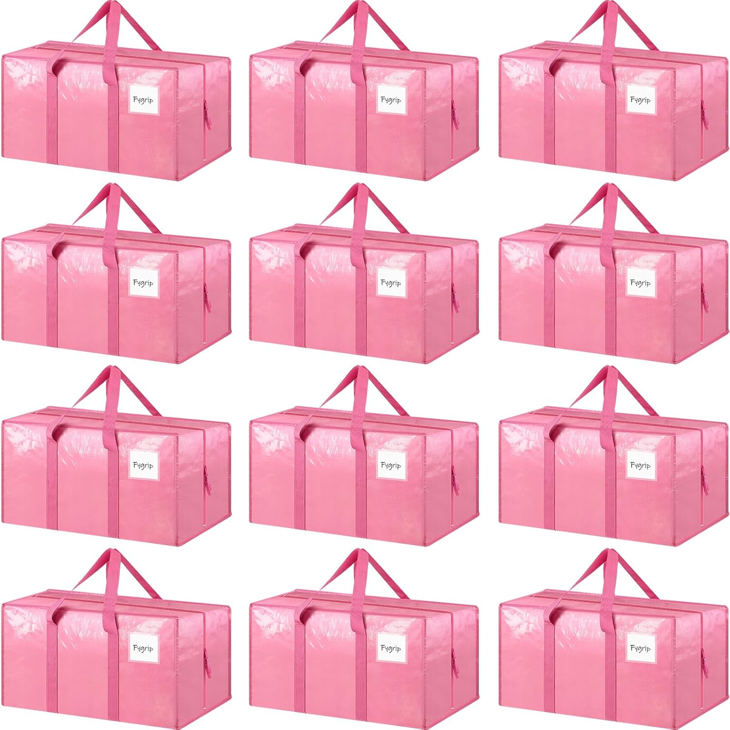 6 Pack Extra Heavy Duty Large Moving Bags with Strong Zipper & Comfortable Handles, Sturdy & Durable Clothes Storage Bags Totes Bins, Blue Packing Moving Boxes for College Supplies, Dark Blue