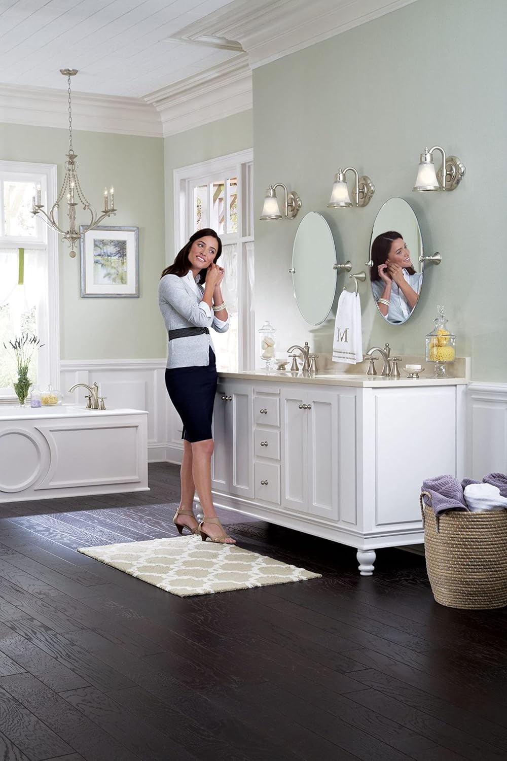 Moen YB5286BN Wynford Bathroom Hand Towel Ring, Brushed Nickel